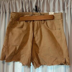 High Waist Tan Women's Shorts